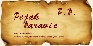 Pejak Maravić vizit kartica